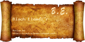 Biach Elemér névjegykártya