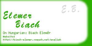elemer biach business card